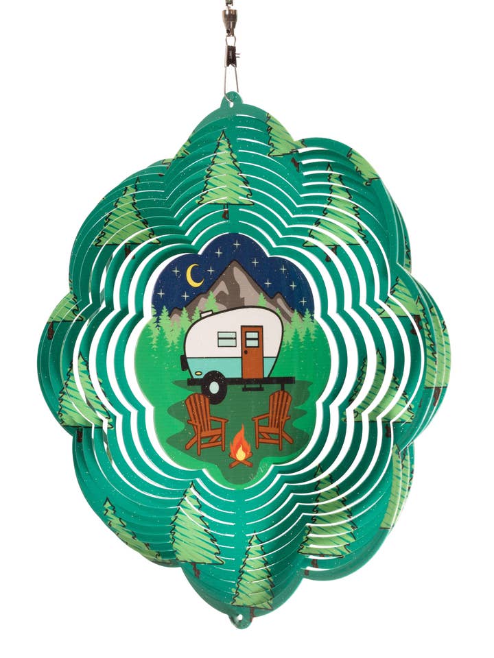 CAMPER Swirly Metal Wind Spinner for wholesale by SWEN Products