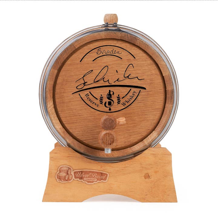 Urban Barrel Company - Wholesale Bar tool - Urban Barrel Oak Aging Barrel with Wood Spigot3