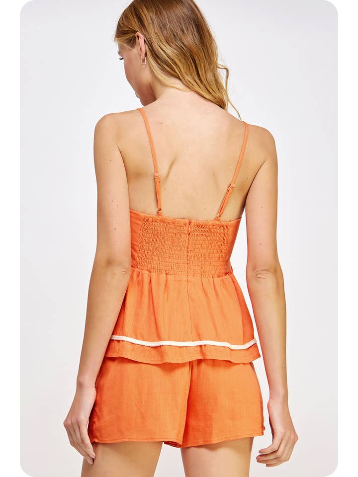 Strut & Bolt - Venta al por mayor Blusa - Mujer - Cami de lino sin mangas con detalle de ribete trenzado22