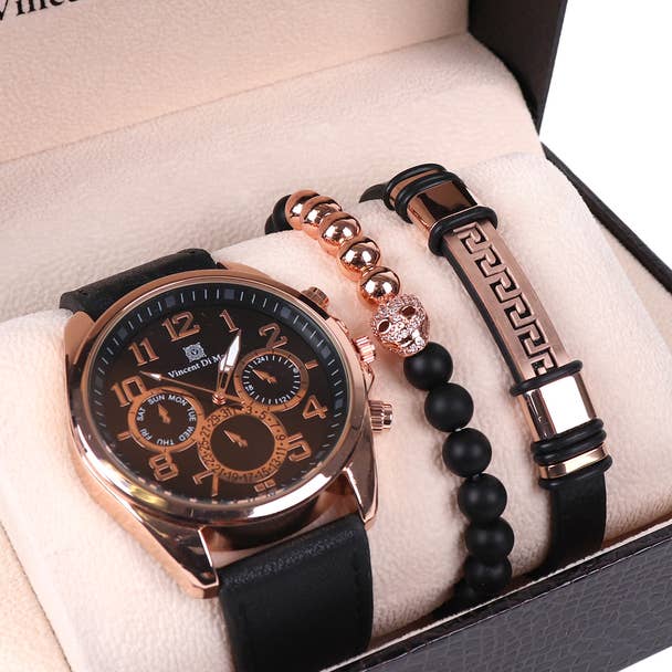 Selini New York - Wholesale Wrist Watch - Men's - Men's Watch & Bracelet Gift Set - MWBB1018-5