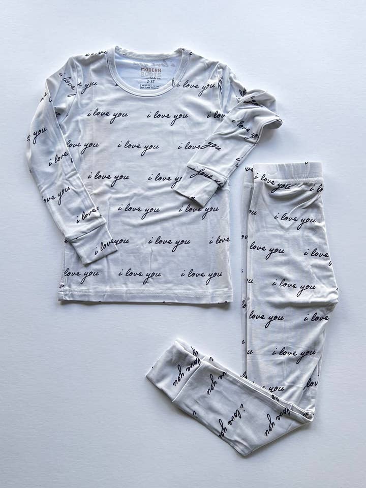 Conjunto de Bambú | “te quiero” para venta al por mayor de Modern Roots Kids Co.