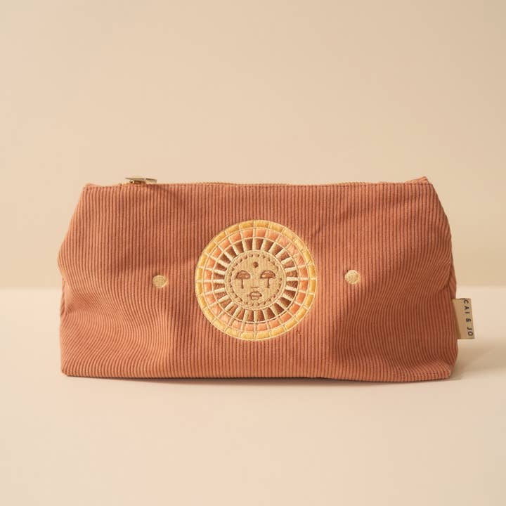 Medium Corduroy Pouch in Dusty Pink for wholesale by cai & jo