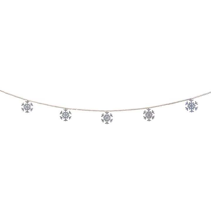 6 Pcs Wooden Snowflake Bead Garland for wholesale by Col House Designs