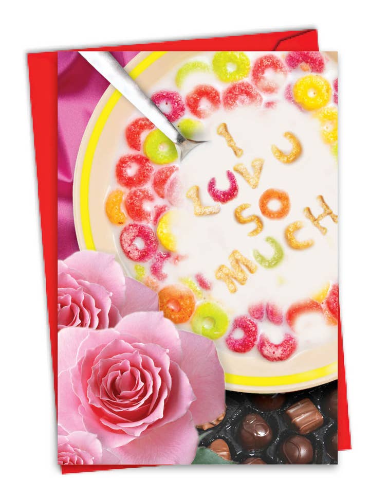 Carte de Saint-Valentin - Céréales I Luv U pour la vente par NobleWorks