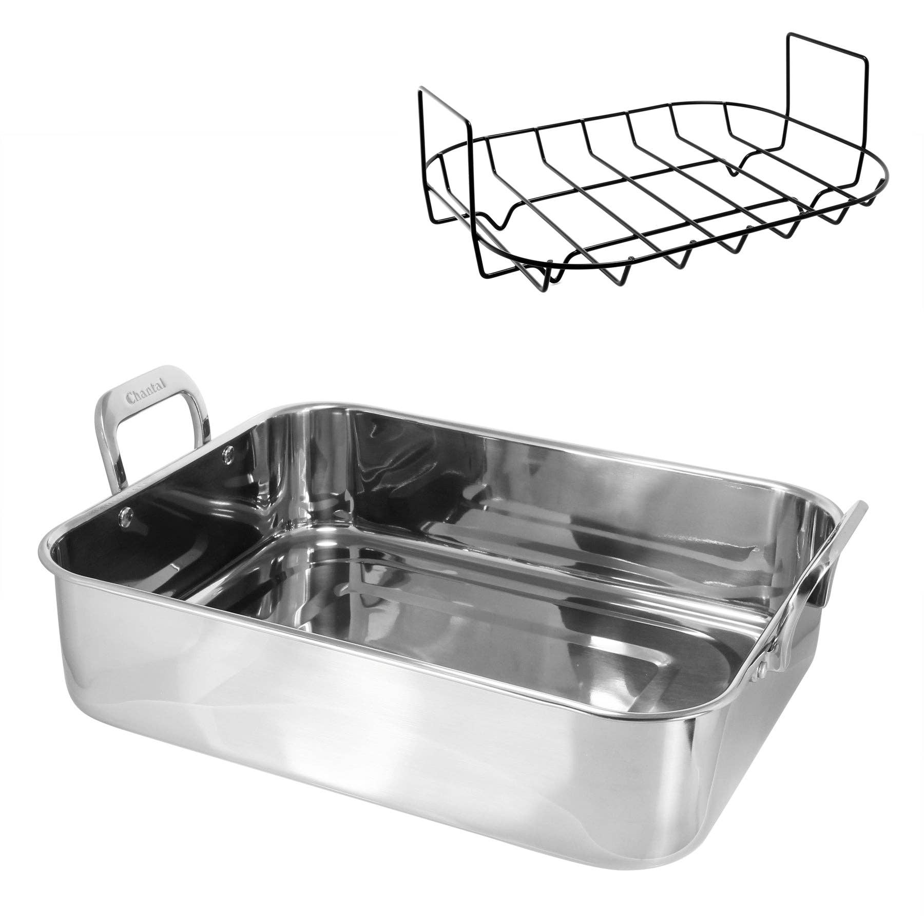 Chantal Cookware - Wholesale Roaster - Stainless Steel Roaster with Nonstick Rack5