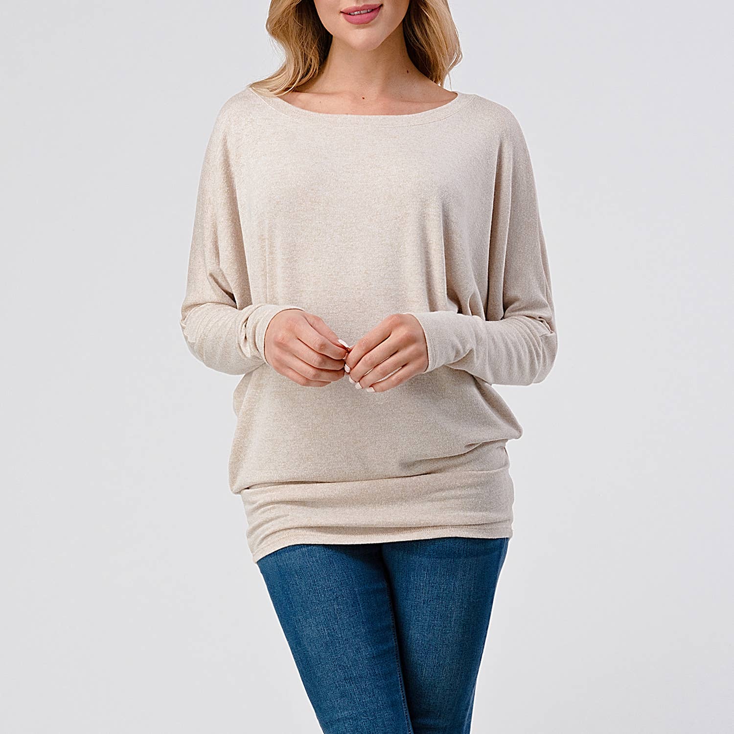 Heimious - Vente Haut en maille – femme - Haut en tricot Hacci à manches longues et col rond à manches Dolman, 270142