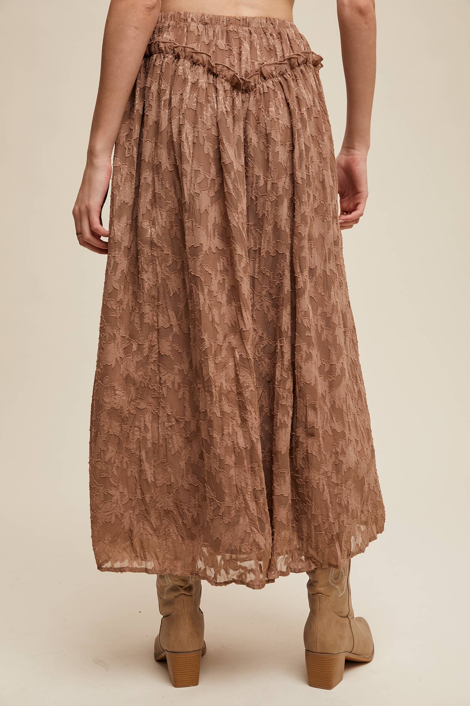 Listicle - Wholesale Skirt - Women's - Floral Textured Maxi Skirt5
