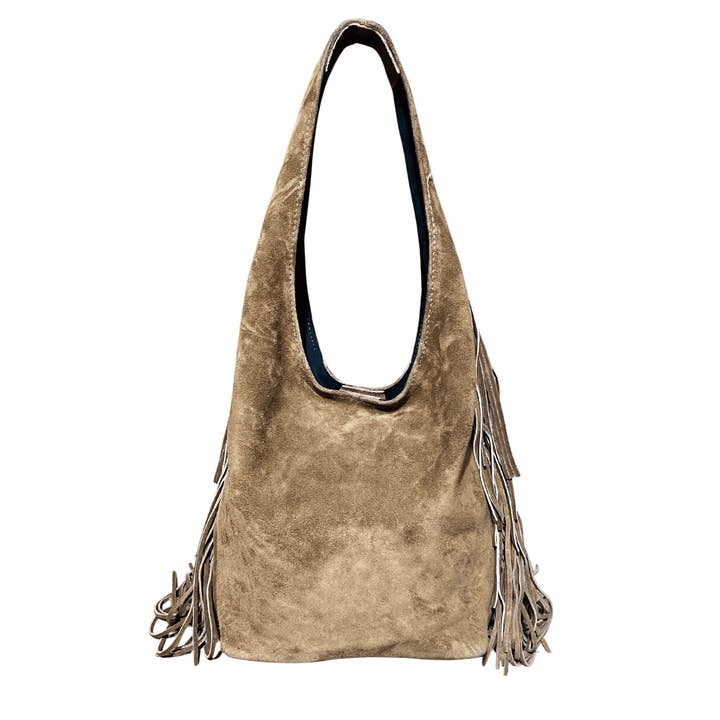 Suede Tote Bag Khaki for wholesale by Atlas artisan