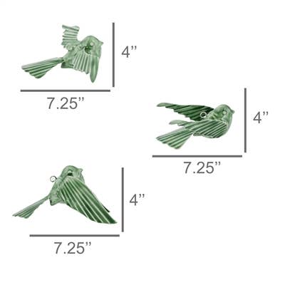 HomArt - Wholesale Decorative Figurine - Tilda Enamel Birds, Green - Set of 32