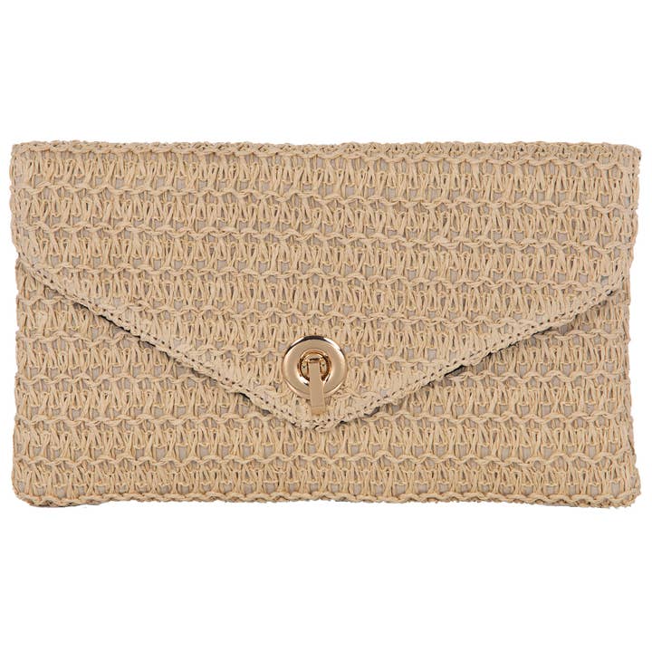 Clutch de paja natural para venta al por mayor de JNBFASHION.COM