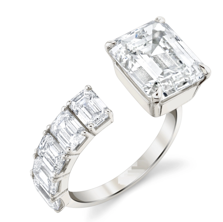 HoopLa - Wholesale Multi-Stone Ring - Lilly Collection- Beyond Finger ring- Open band-CZ Multi5