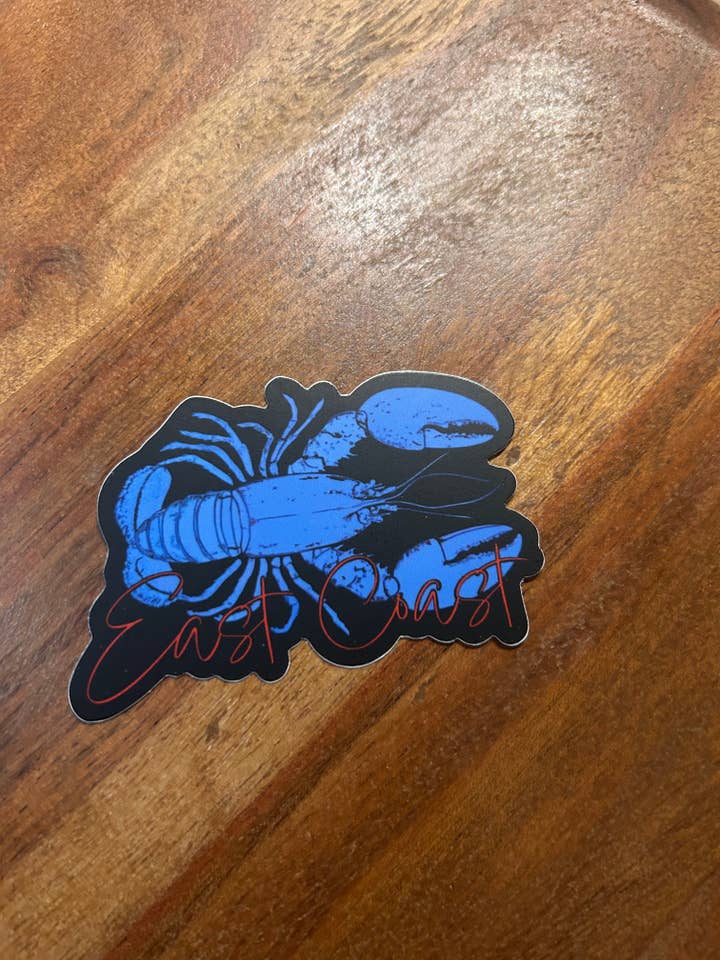 Blue East Coast Lobster sticker • red for wholesale by Axle Rose Co