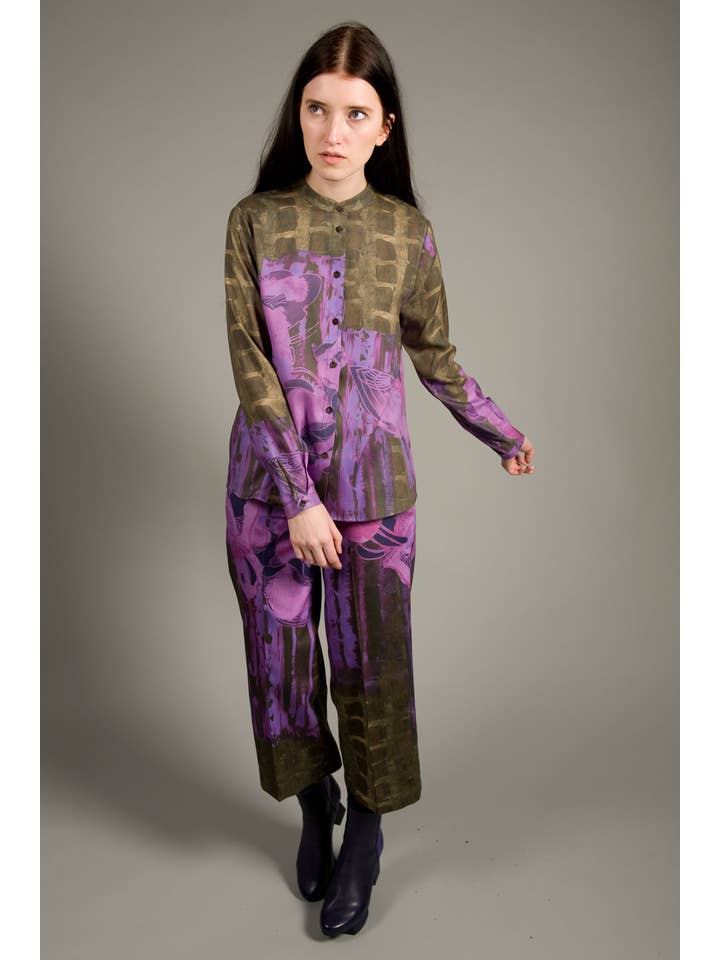 Clara Kaesdorf - Venta al por mayor Camisa con botones - Mujer - Camisa magenta con estampado floral