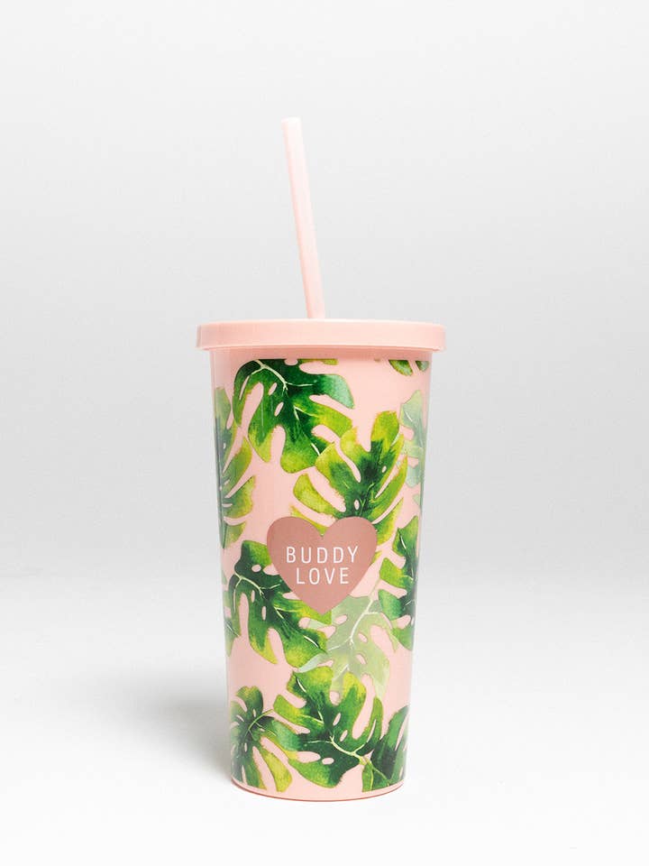 Palm Print Tumbler With Straw for wholesale by BuddyLove