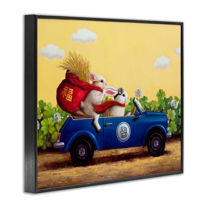 Stupell Industries - Wholesale Wall Sign - Rabbits Driving in Garden - Framed Wall Art13