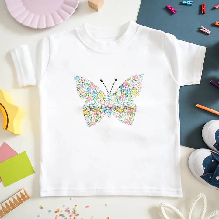 Liberty of London Kinder-T-Shirt mit Schmetterlingsmotiv für den Großhandel von My Little Shop UK