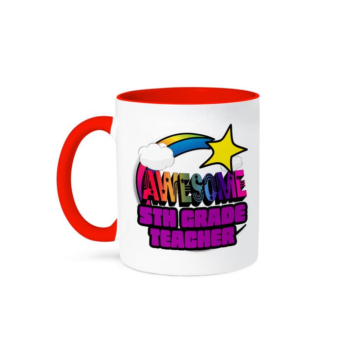 3dRose, Sternschnuppe Regenbogen Fantastische 5. Klasse Lehrerin, Tasse für den Großhandel von 3dRose