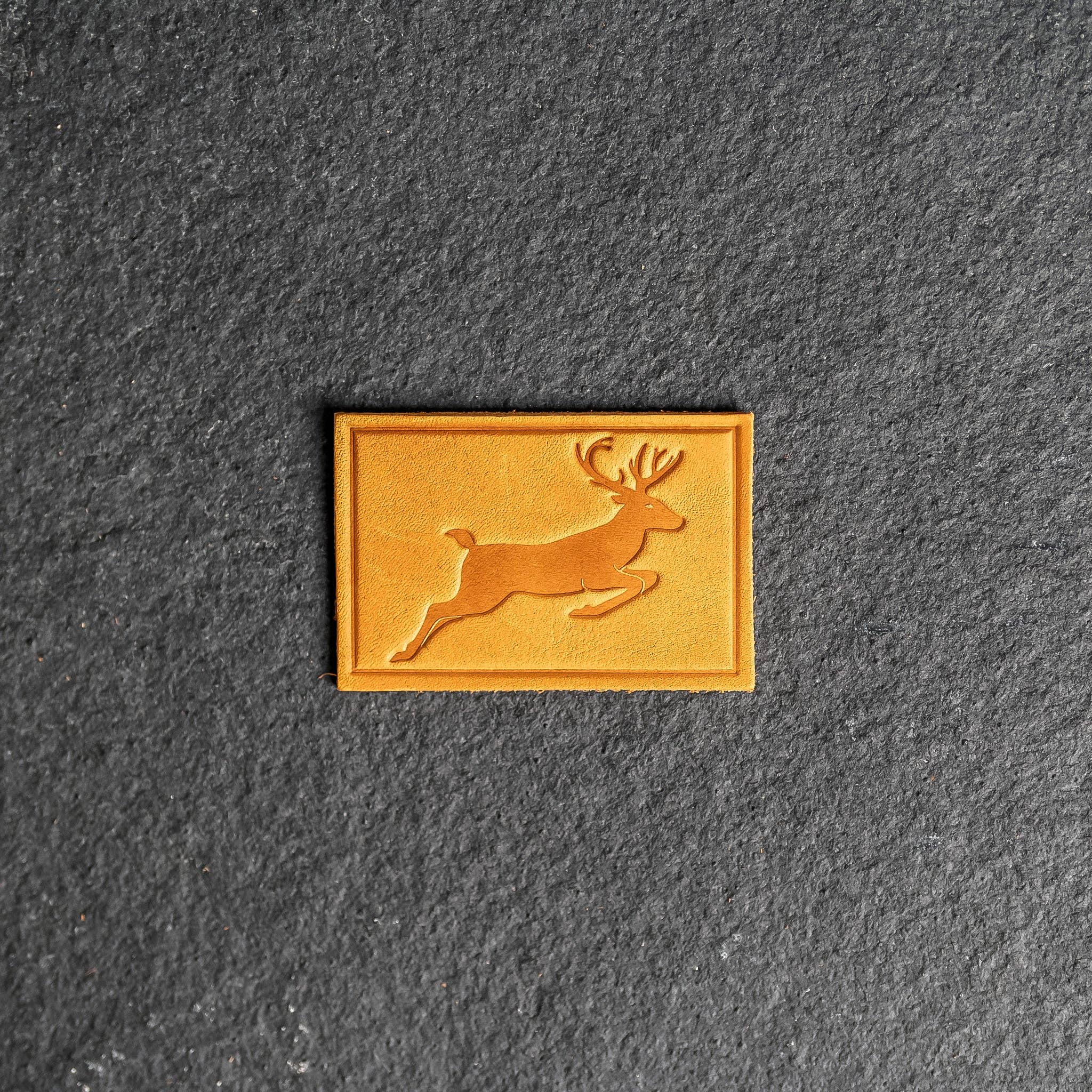Ox & Pine – wholesale Patch – Deer Stamp Leather Patches with Optional Hook and Loop Fastener4