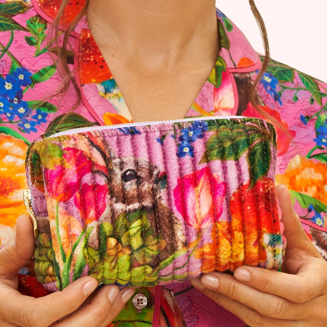 Powder Design inc - US - Wholesale Toiletry Bag - Women's - Small Quilted Vanity Bag - Whimsical Woodland1