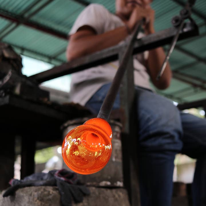 Cohasset Gifts - Wholesale Decorative Tabletop Object - 18" Tall Wood with (3) 10cm Cohasset Molten Glass2