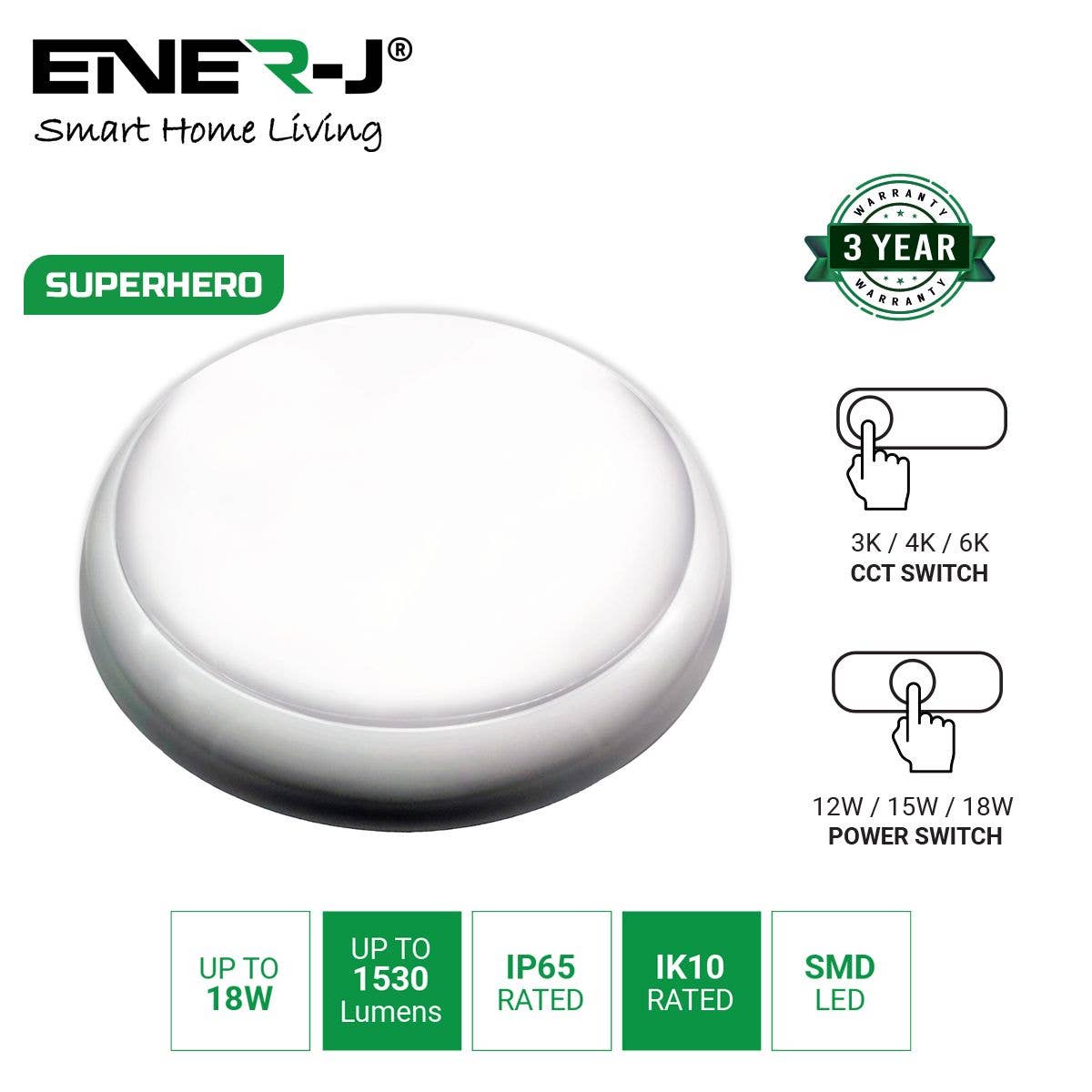 ENER-J – wholesale Light bulb/puck – 9 in 1 LED Bulkheads with Power Switchable1