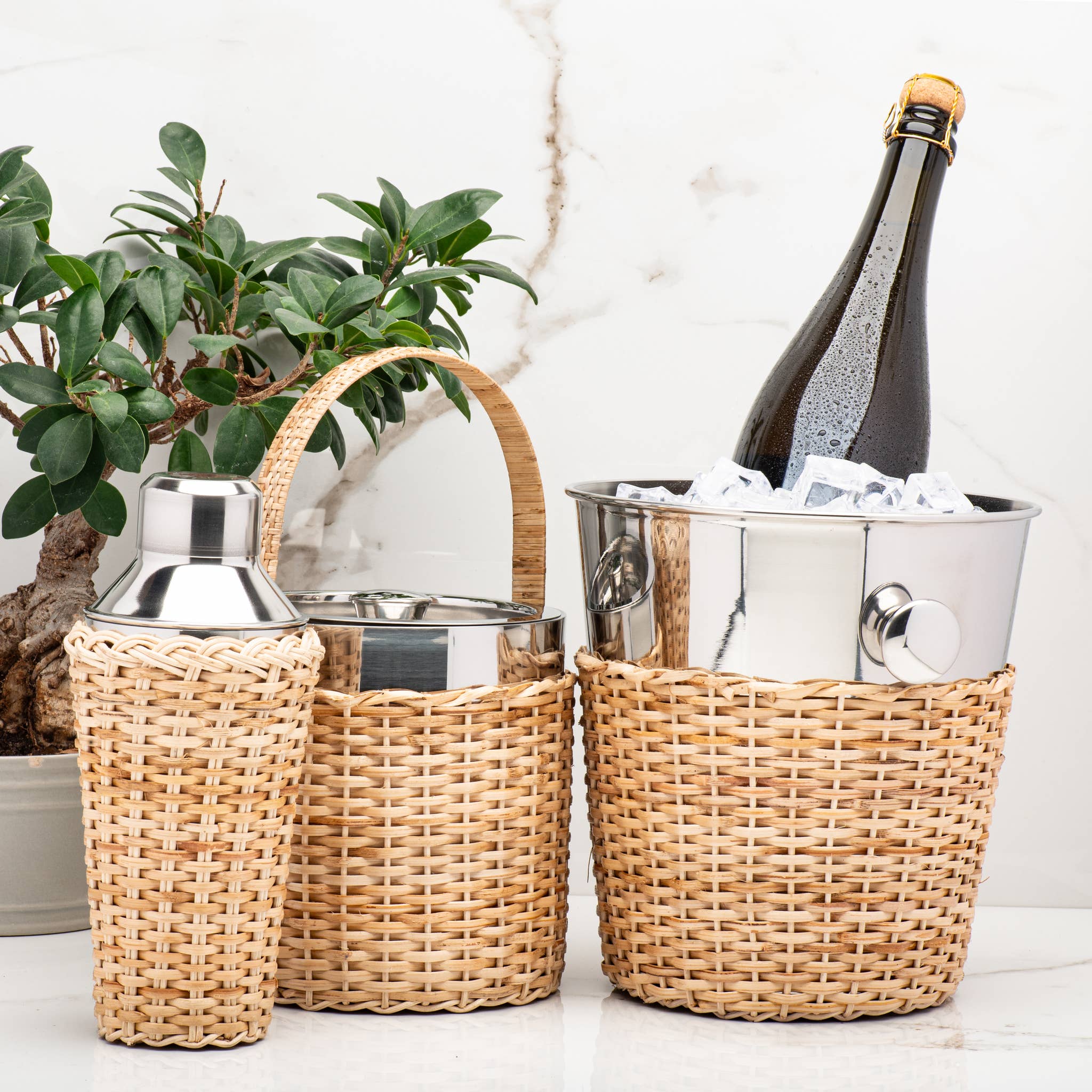 David Shaw Tableware - Vente Seaux à glace - Seau à glace en rotin1