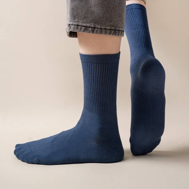 Happy Knits – wholesale Socks – Men's – Men’s Cotton Crew Socks - Soft & Breathable, Solid Colors10