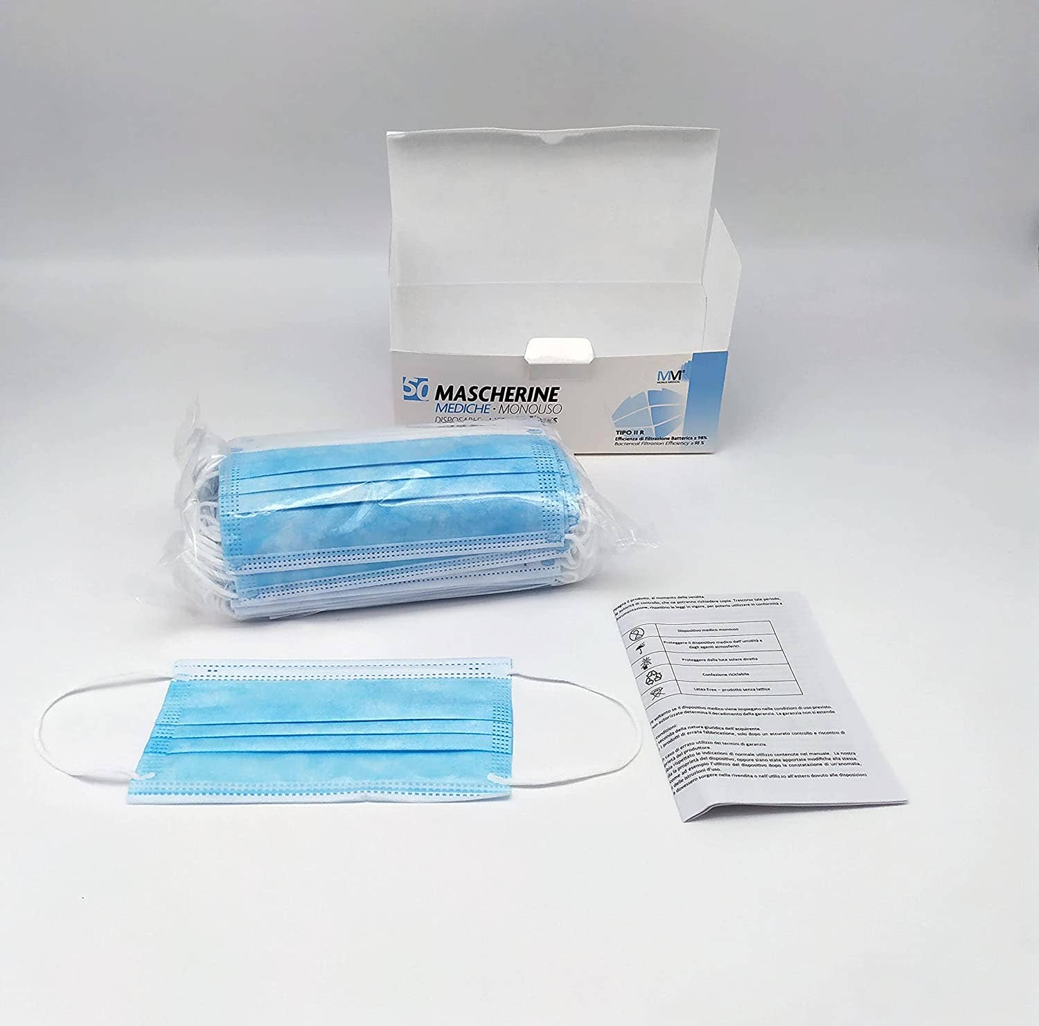 Munus Medical - Wholesale Protective Face Mask/Shield - ADULT SURGICAL MASK MM-005-50 - 1 BAG OF 506