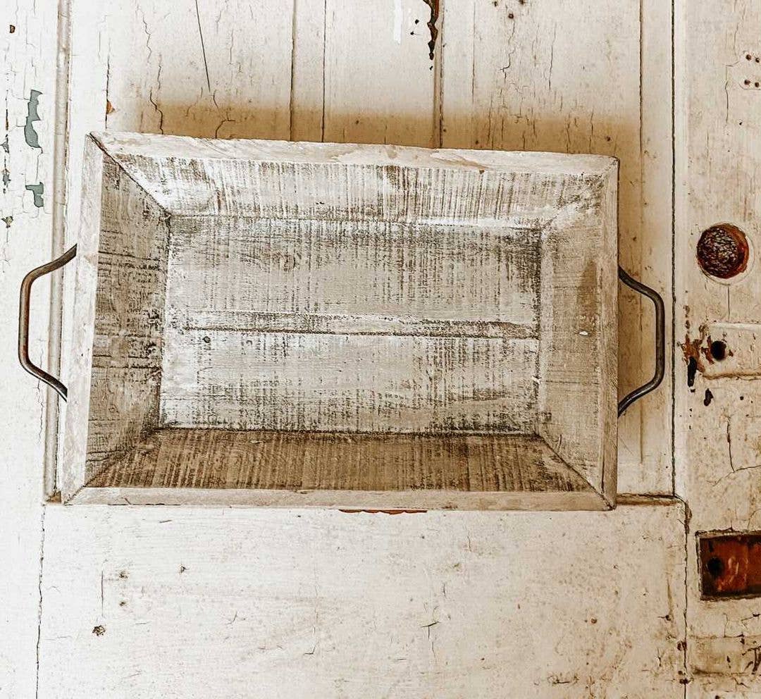 Rustic Farm – wholesale Prydnadsbricka – Träbricka, antikvit, handgjord – 16 cm hög1