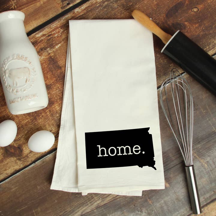 South Dakota "Home" Tea Towel for wholesale by Reigndeer Homegoods