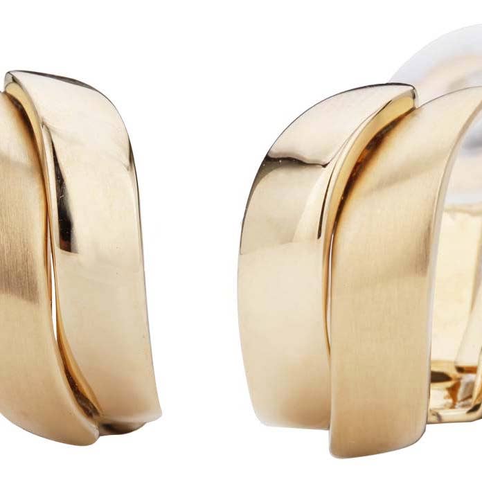 Brincos Clip Traveller - dourado - mate/brilhante por atacado de Hollander Jewels B.V.