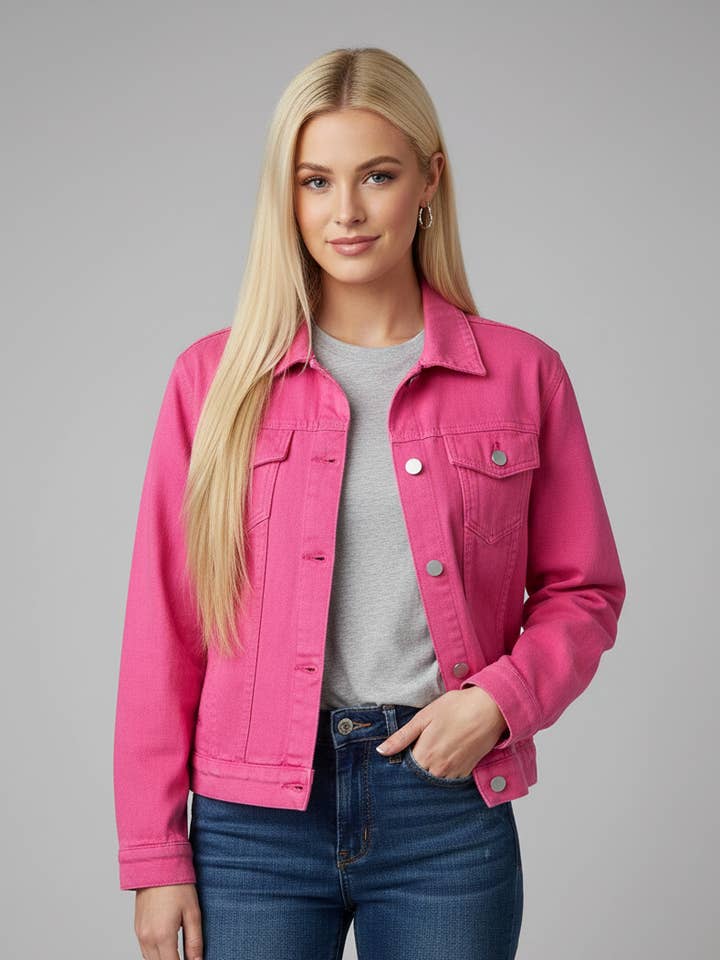 5551 Roze Spijkerjack voor wholesale door LTX Sportswear