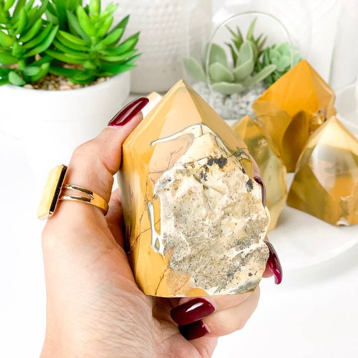 Mookaite Jasper Top Polish Points for wholesale by Yellow Tree Company