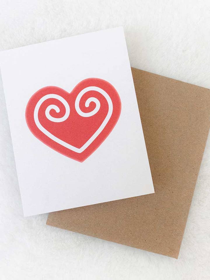 Hmong Heart Shape Greeting Card for wholesale by TesMade Creations