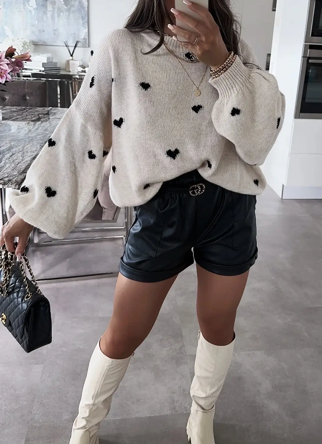 ESTEE BROWN - Wholesale Knit Sweater - Women's - Knitted sweater with heart pattern - 820251