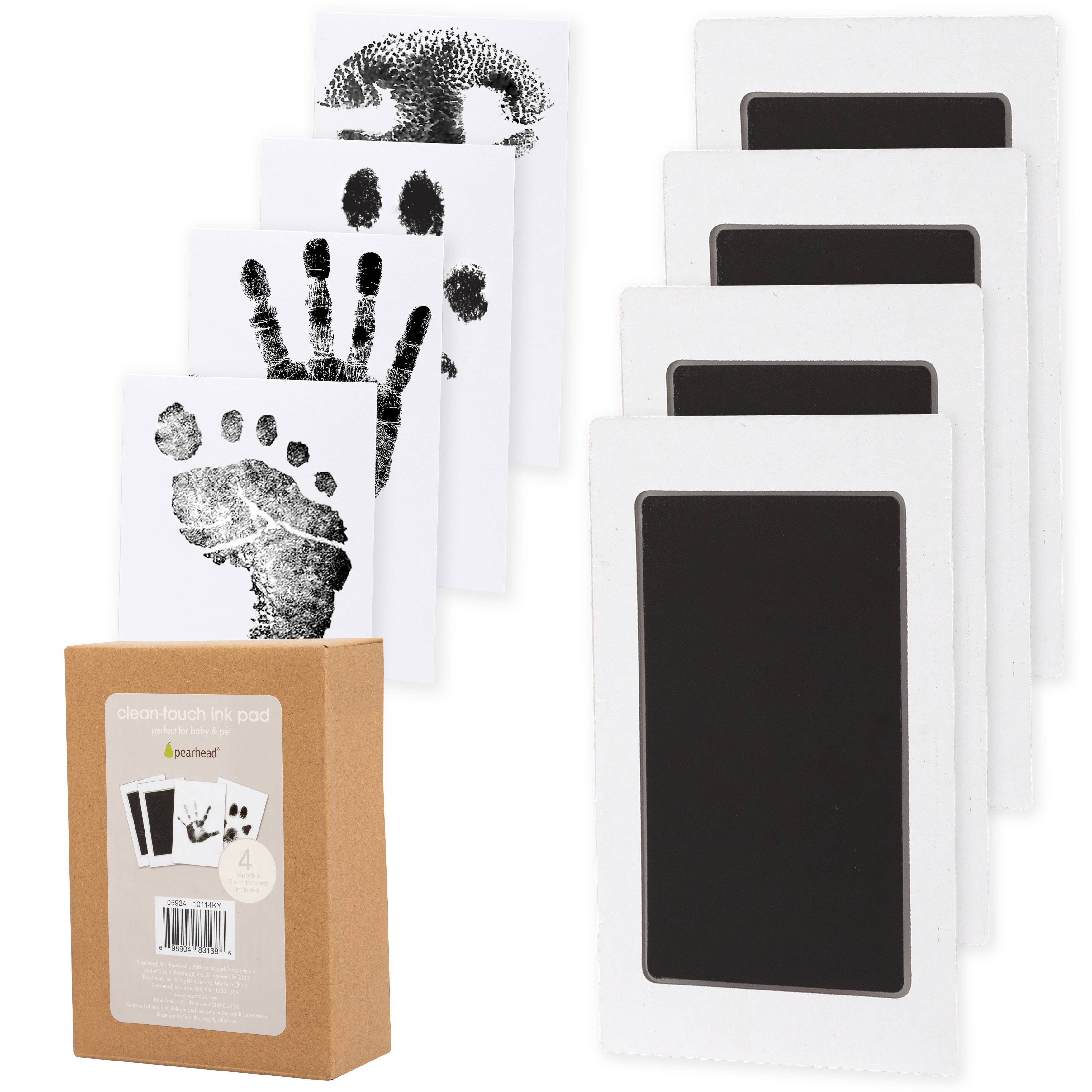 Pearhead UK – wholesale Hand & footprint kit – Child & baby – Clean Touch Ink Pad 4-Pack, Baby And Pet Keepsake, Black0
