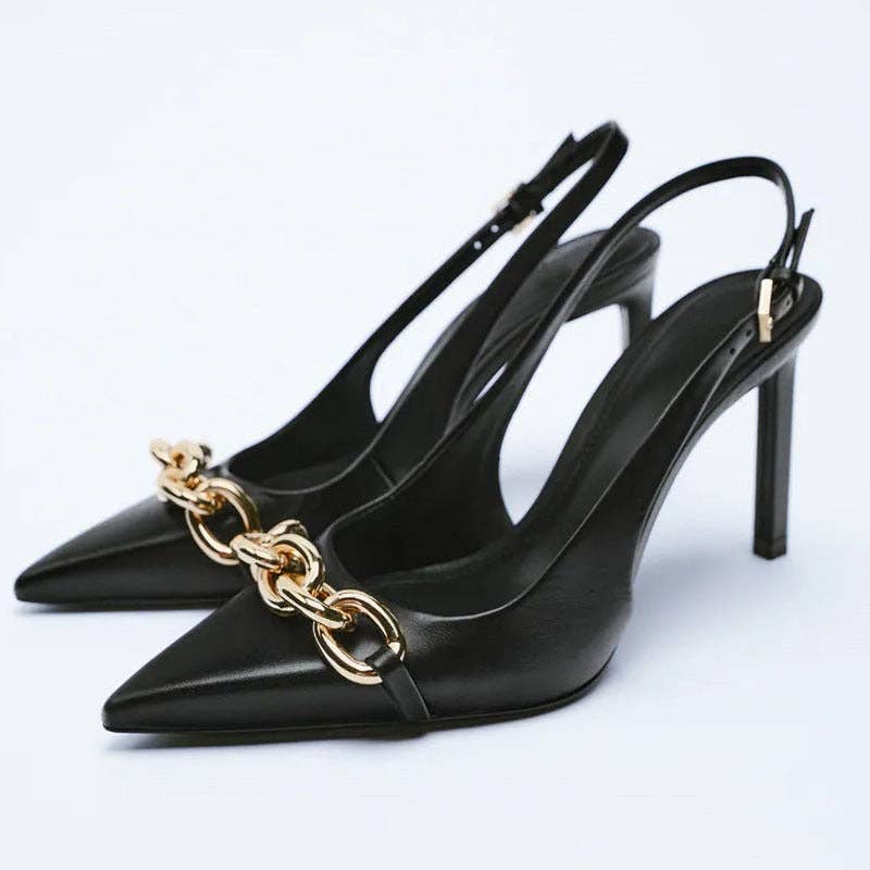 Blak Wardrob - Wholesale High Heels - Women's - Women Black High Heels Fashion Rhinestone Pumps Elegant Heel6