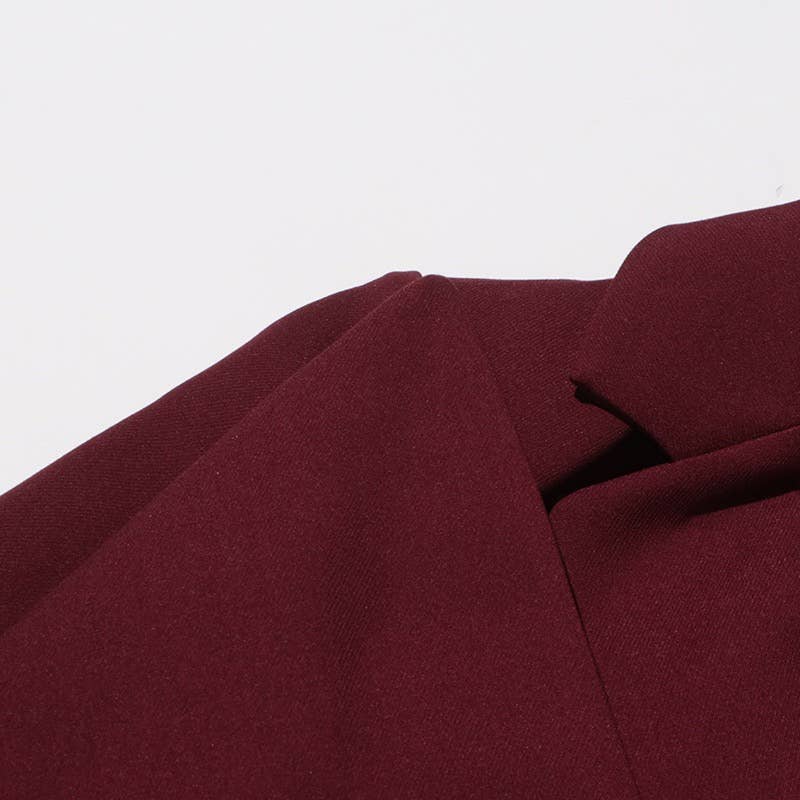 BL35Y Burgundy Cape Blazer – Tailored Fall Elegance for wholesale on Faire5