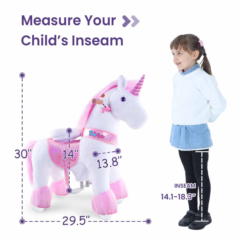 PonyCycle - Vente Cheval à bascule – enfant - PonyCycle Cheval à Bascule Licorne Rose | Jouet à Bascule en Peluche9