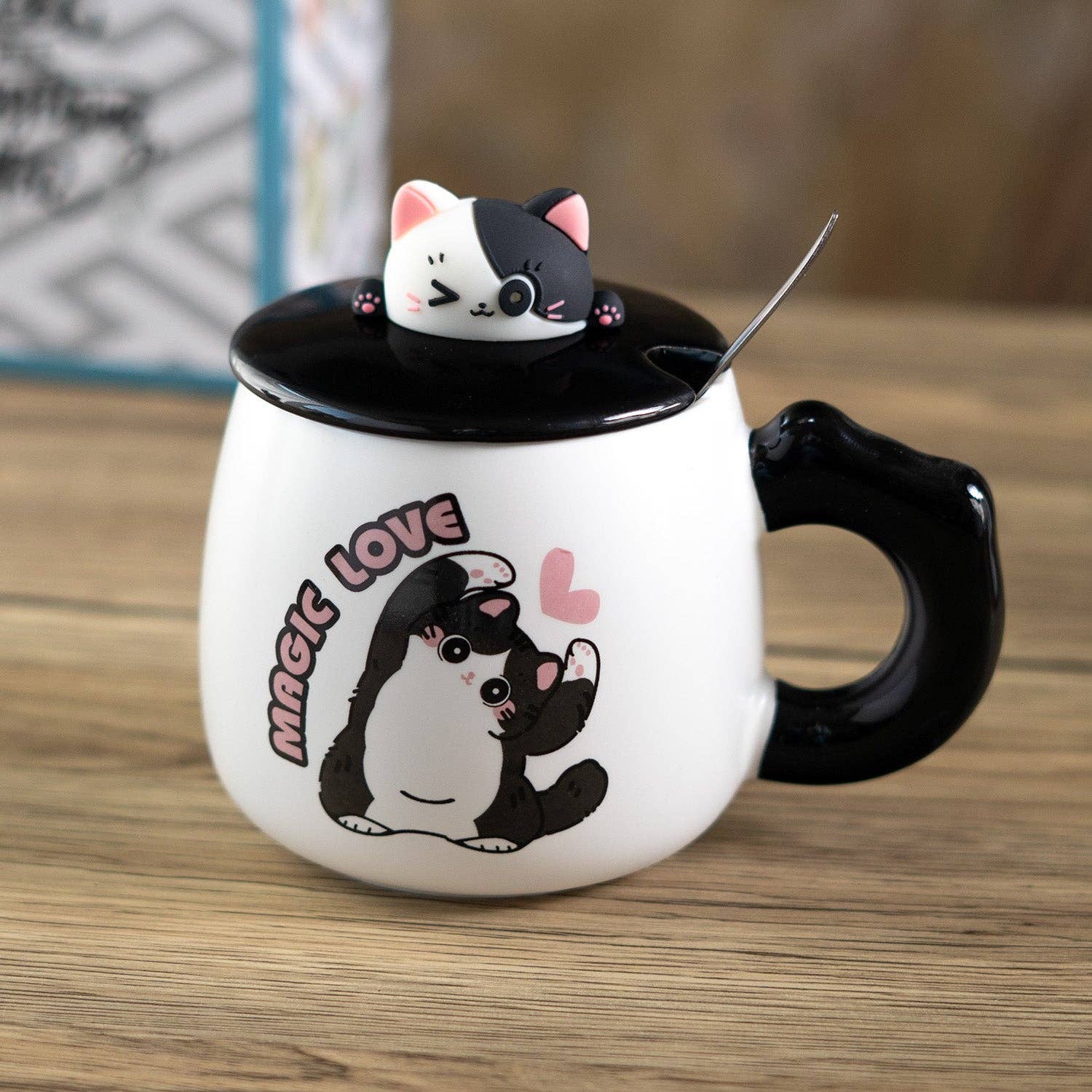 Urban Tokyo - Wholesale Coffee Mug - Cat 12oz Mug With Lid and Spoon (10/30)4