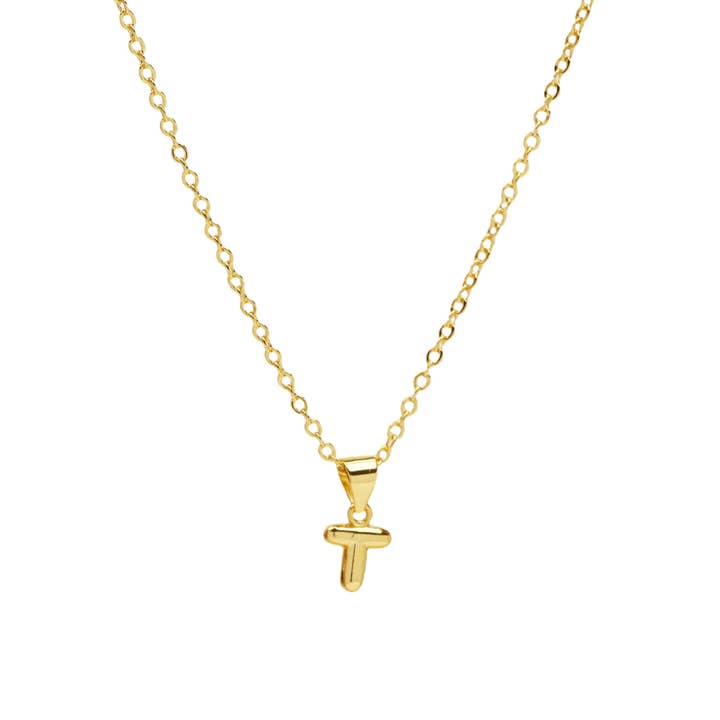 Savvy Bling - Wholesale Pendant/charm necklace - Initial Balloon Bubble Gold Necklace49