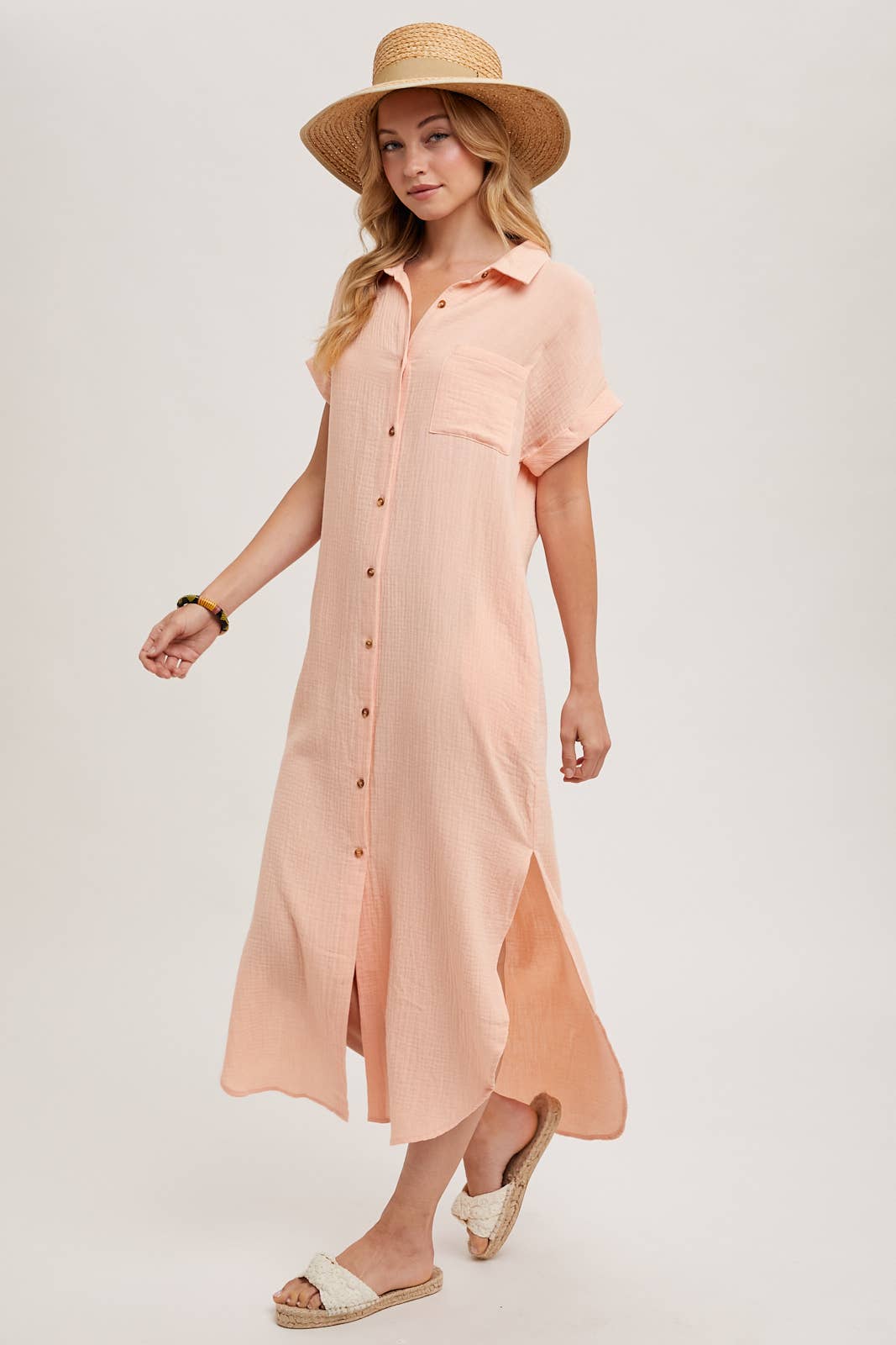 Bluivy - Wholesale Dress - Women's - BUTTON UP MAXI SHIRT DRESS WITH POCKET26