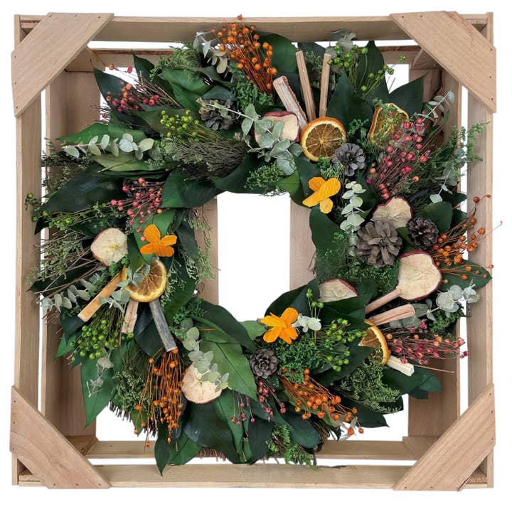 Country Citrus Fall Wreath for wholesale by Andaluca