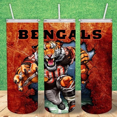 Cincinnati Bengals Football NFL Straight 20oz Tumbler for wholesale by Purple Rose Wellness, LLC
