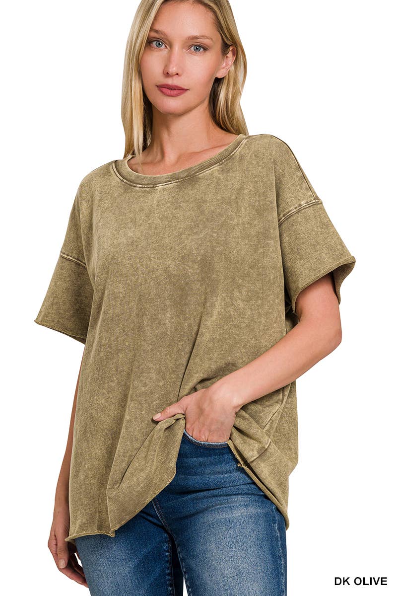 42POPS - Wholesale T-Shirt - Women's - ".._ Washed French Terry Loose fit Top Reg/Plus7