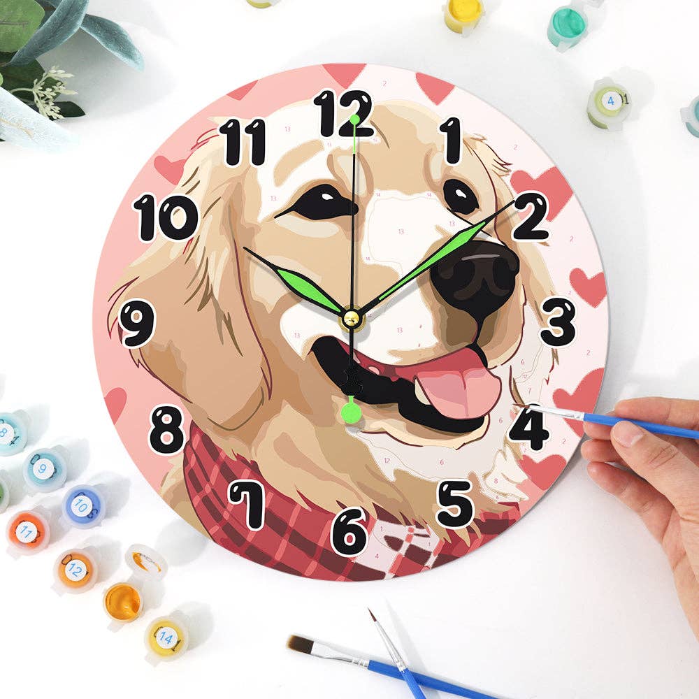 Paint Your Numbers - Wholesale DIY Craft Kit - Paint the Moment – Golden Pup Clock Kit7