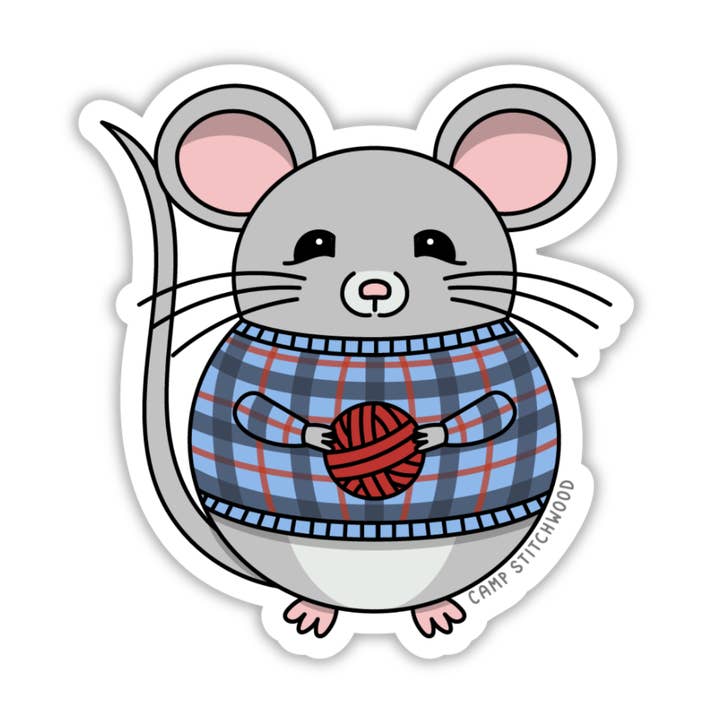 Mouse Sticker for wholesale by Camp Stitchwood