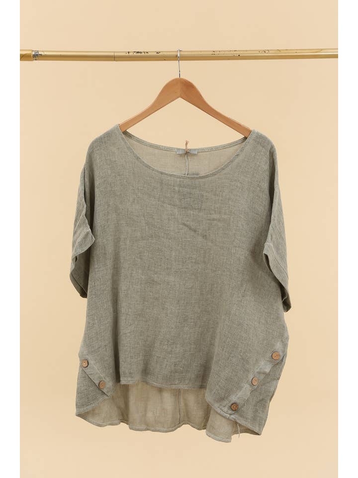 LÉA & LUC - Wholesale Tunic - Women's - Blouse in 50% linen and 50% cotton REF. 464914