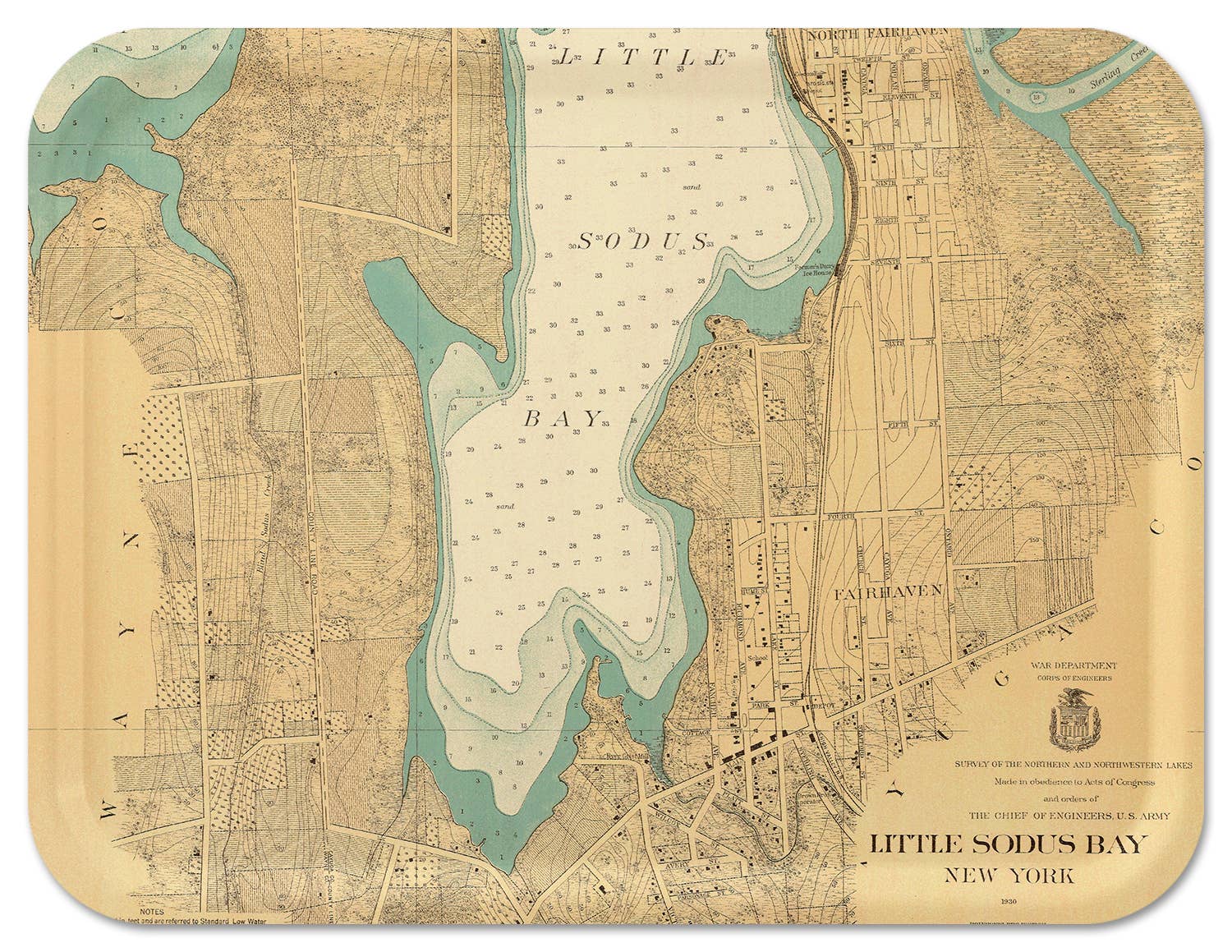 Trays4Us - Wholesale Serving Tray - Custom Vintage Nautical Map Decorative Tray- Any US Location10