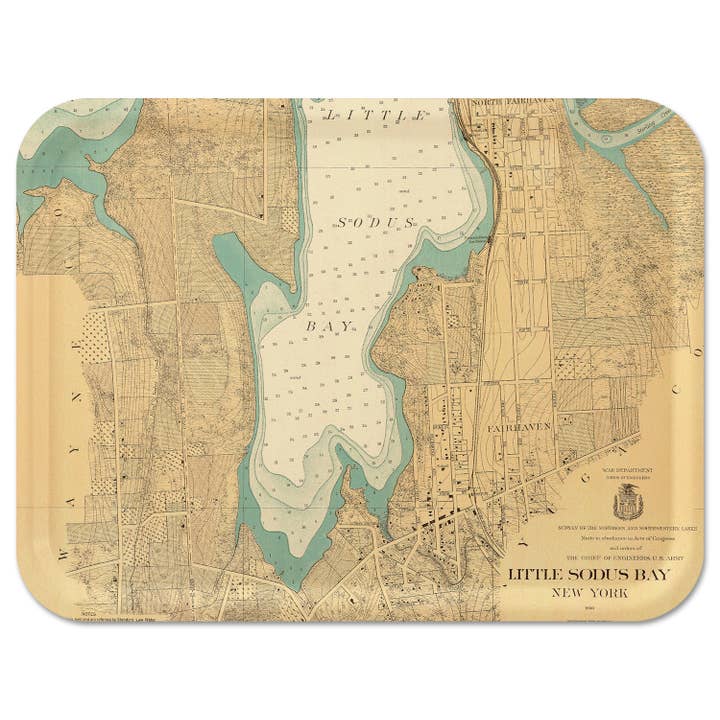 Trays4Us - Wholesale Serving Tray - Custom Vintage Nautical Map Decorative Tray- Any US Location10